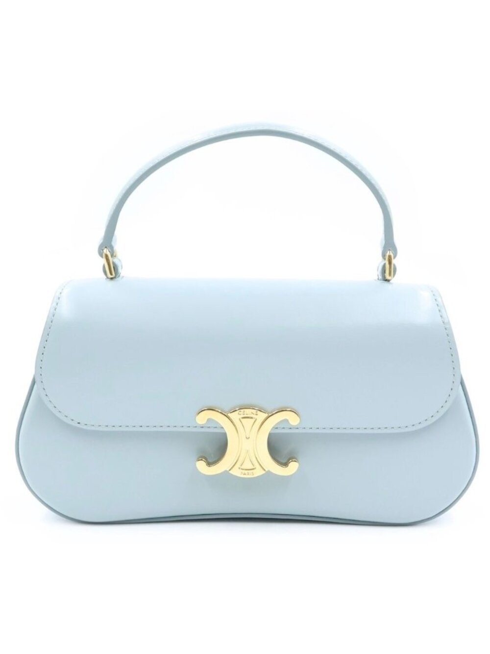 Celine Teen Laura 2-Way Shoulder Bag Light Blue Leather